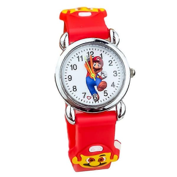 Super Mario Armbandsur Tecknad Analog Quartz Klockor Pojkar Flickor Barn Present Red