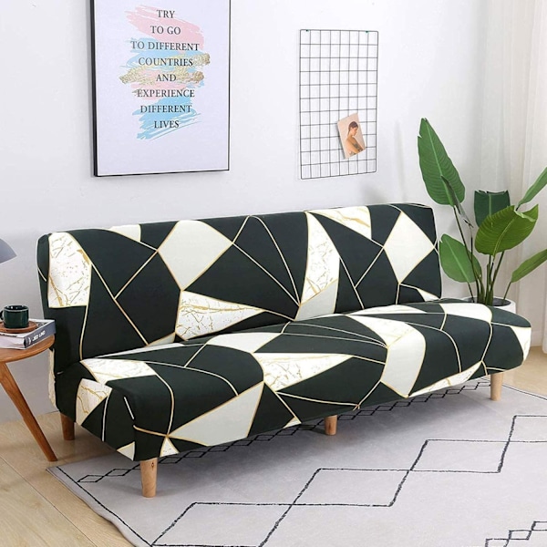 Clic Clac Soffa Överdrag Soffa Överdrag Stretch Elastisk Soffa Överdrag Tryck (Grön Och Vit