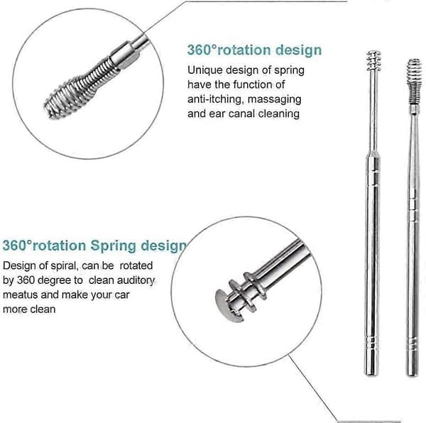 6PCS Innovative Feather Earwax Cleaning Tool Kit, Stainless Steel Ear Pick, Earwax Removal Kit, Feather Ear Spoon Cleaning Tool,...