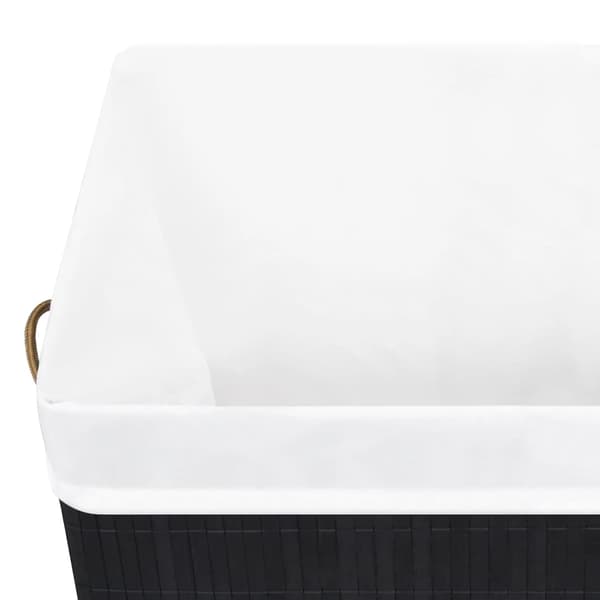 vidaXL Vasketøjskurv Bambus med 1 sektion Sort 83 L Sort