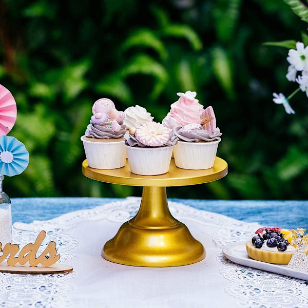 Guld kakställ Bröllop Dessert Cupcakes 20cm Rund Kakställ Eftermiddagste Födelsedagsfest Bröllop