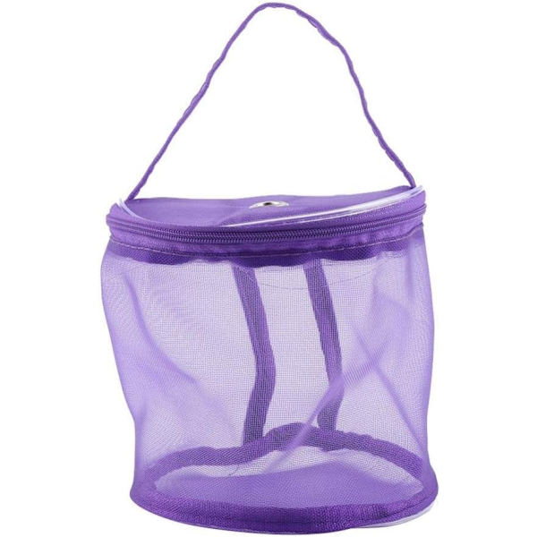 Bärbar stickad väska cylinder nät ull arrangör lätt bekväm behållare tote garn tillbehör