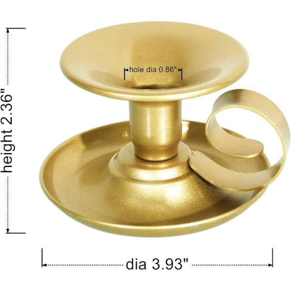 Retro järntapersljusstake, set om 2, enkla guld ljushållare ljusstativ för