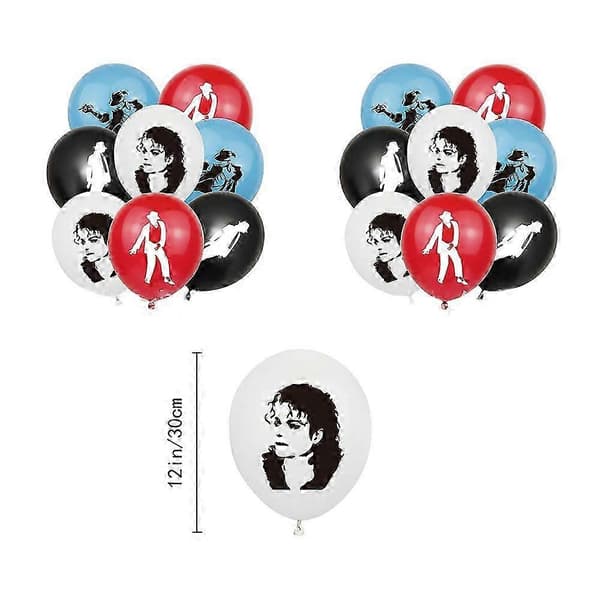 Michael Jackson Tema Fødselsdagsfest Dekorationsmaterialer Balloner Kit Banner Kagepynt Sæt