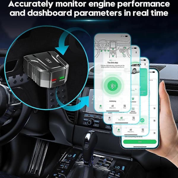 OBD2 Skannerläsare Bluetooth Trådlöst Auto Diagnostiskt Skanningsverktyg för iOS & Android, Erbjudande