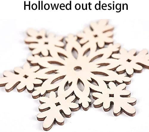 24 st julgranhängen i trä, DIY-snöflingor i trä