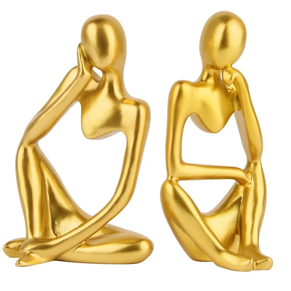 Modern Thinker Resin Statues, 2 Pieces Abstract Thinker Statue, Resin Thinker Abstract Sculpture