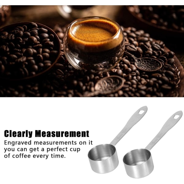 Kaffe Scoop Rostfritt Stål Kaffe Mätsskopor 30ml 2 Matskedar Espresso Måttsked