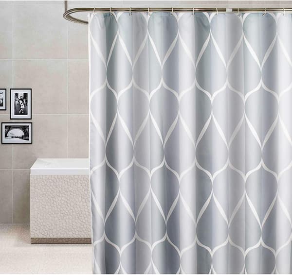 Bruseforhæng 200x200cm, Vandtæt Vaskbart Skimmelresistent Polyester Bruseforhæng, Grå