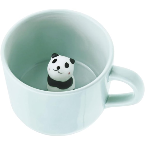 3D tecknad panda kaffekoppar mjölk te söta keramiska muggar med sked dold djur inuti morgonkopp