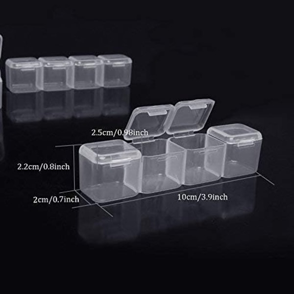 Diamond Stick Box 3 st Varje Genomskinlig Förvaringslåda med 28 Mini Fack Rutnät, 5D Diamantmålning en