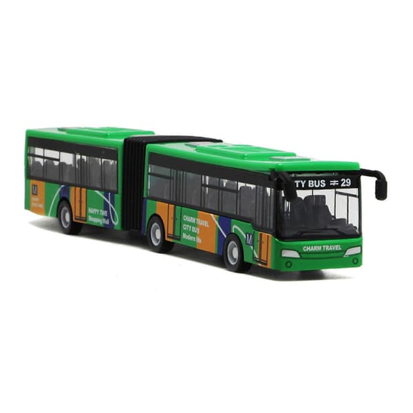 Realistisk Bybus Træk Tilbage Legetøj Børn Model Legetøj Brætspil Bedste Gave Green