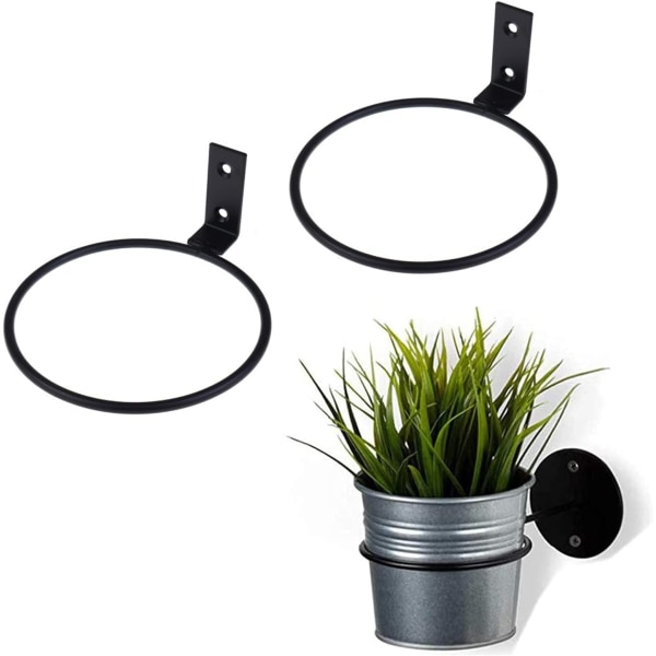 Set med 2 metallväggfästen för blomkrukor - för balkong, utomhus, blommor, växter