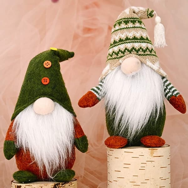 Jultomtar 2-pack, svenska tomtenissar plyschprydnad