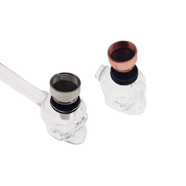 2-pack glasrökrör med metallhuvud, 12,5 mm Pyrex, elegant design