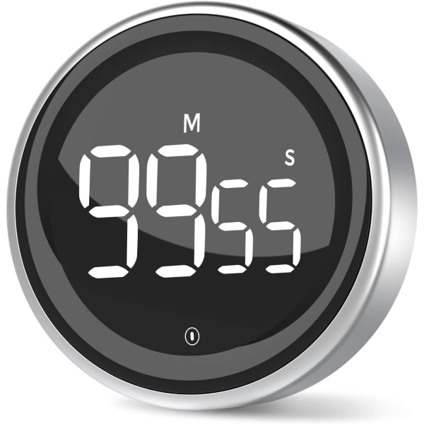 Kök Timer Digital Timer med Stoppurfunktion och Nedräkning Aluminiumlegering Hölje 2 Display