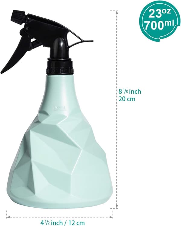 700ML Tom Sprayflaska med Handtryck, Plast Fin Mist Sprayflaskor med Avtryckare, Liten Vattning