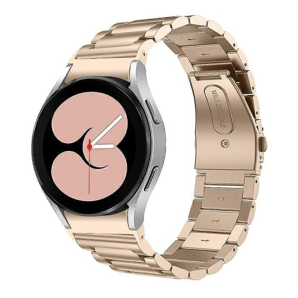 Til Samsung Galaxy Watch7 44mm 40mm Armbånd i Rustfritt Stål 3-Perle Armbånd - Rosarosa Multic