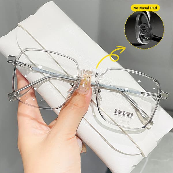 Anti-blåljusglasögon för kvinnor och män, stor ram, transparenta glasögon A2 A2 one size