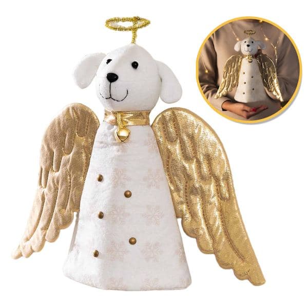 Golden Miracle Ängel Hund Julgransprydnader 12cm (2-pack)