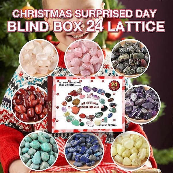 Juleoverraskelse Blindboks 24-dagers nedtelling Julekalendere Helbredende Krystallstein Barn Julegave