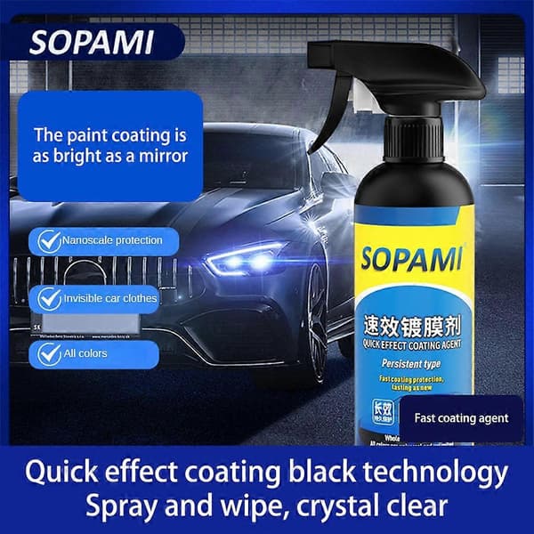 1-3-pack Sopami Car Paint Spray, Protective Quick Car Wax Polish for Car and Motorcycle