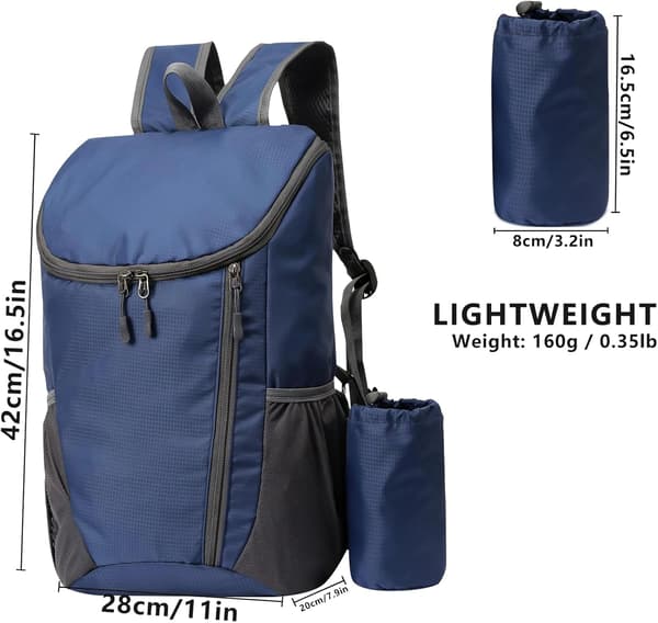 Lightweight Foldable Backpack, Small Hiking Backpack, Waterproof Packable Backpack for Men Women Kids, Durable Backpack for Outdoor Sports