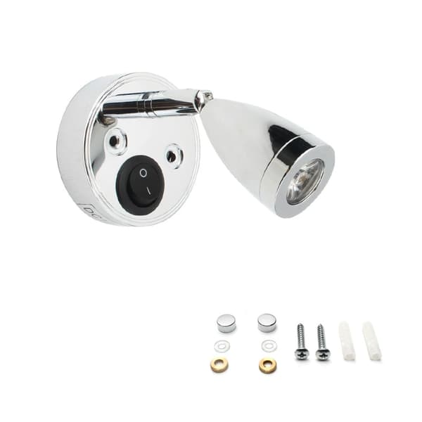 2 stk LED Spot Leselampe 12V, Aluminium Vegg med