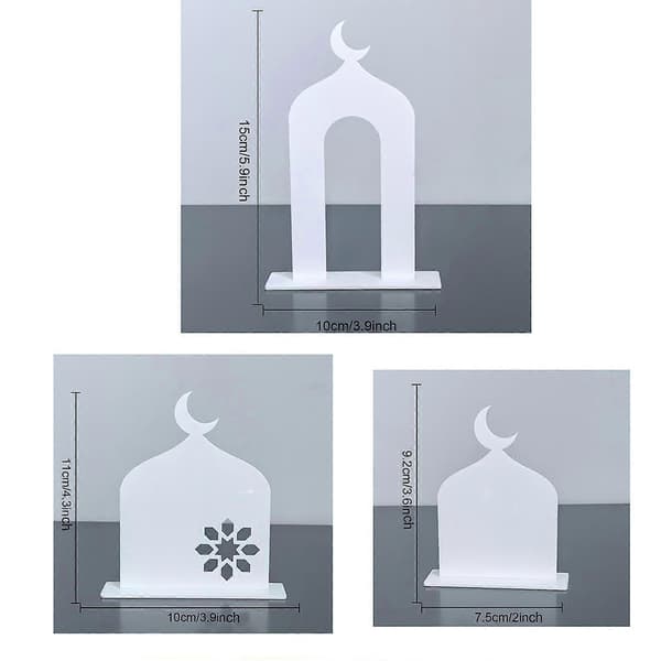 3 st Ramadan Bordskylt Ornament Bordsdekoration Gåva Centerpiece Hem