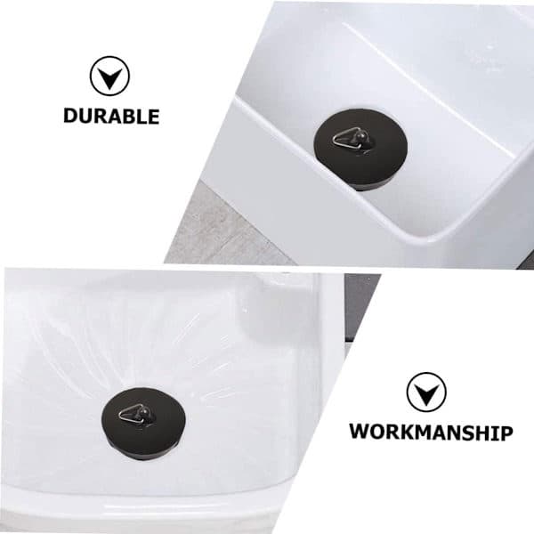 Diskho Proppar, Diskho Proppar för Kök, Universella Badrums Proppar, Multifunktionella Avlopps Proppar - 4-Pack, Svart, Diameter 42 till 45.6 mm