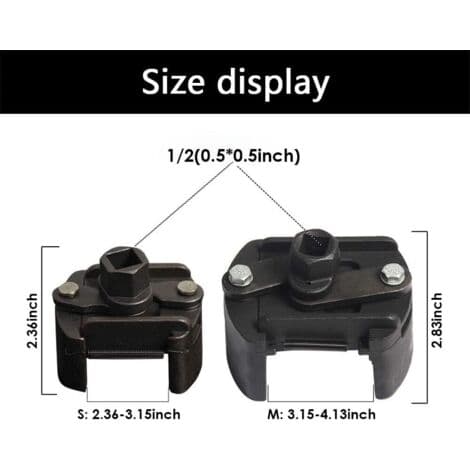 Universal Adjustable Square Oil Filter Wrench 1/2 Inch Black (80-105mm)