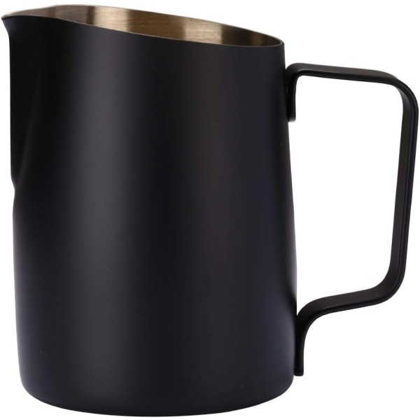 2025 Ny Espresso Mjölkskummare Rostfritt Stål, Kaffe Latte Art Kopp 420ML Svart
