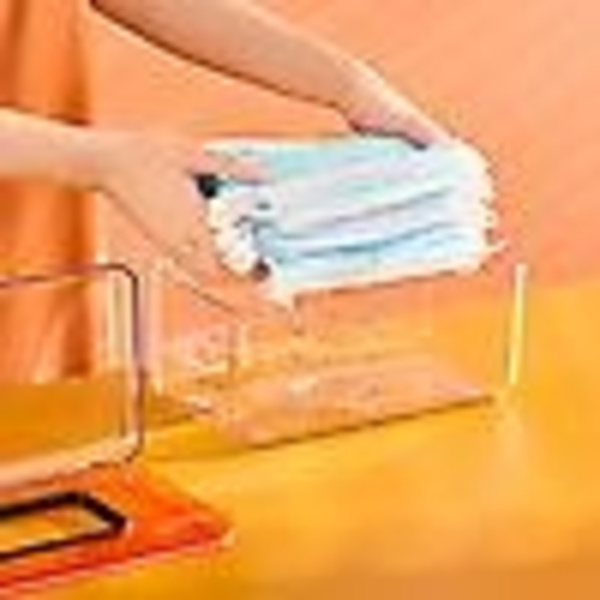 Skrivbordspappershållare Dammtät Lättanvänd Servett Mask Dispenser Hållare Orange