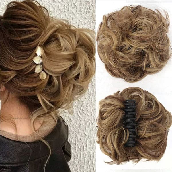 Pillow Head Wig Scrunchy Clip In Curly Knot Lazy Updo-2pcs 2pcs