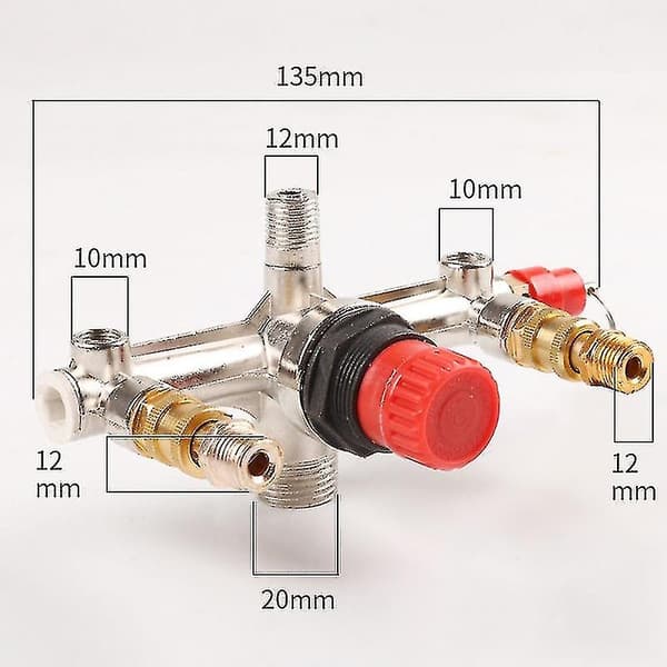 90-120psi Luftkompressor Grenrör Regulator Mätare Tryck Tålig Strömbrytare Kontrollventil
