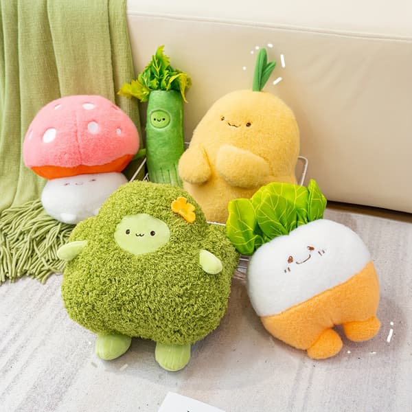 AKKUN Veggie Plush Toy Collection - Soft Polyester Filled Animals with Pumpkin, Potato Pumpkins