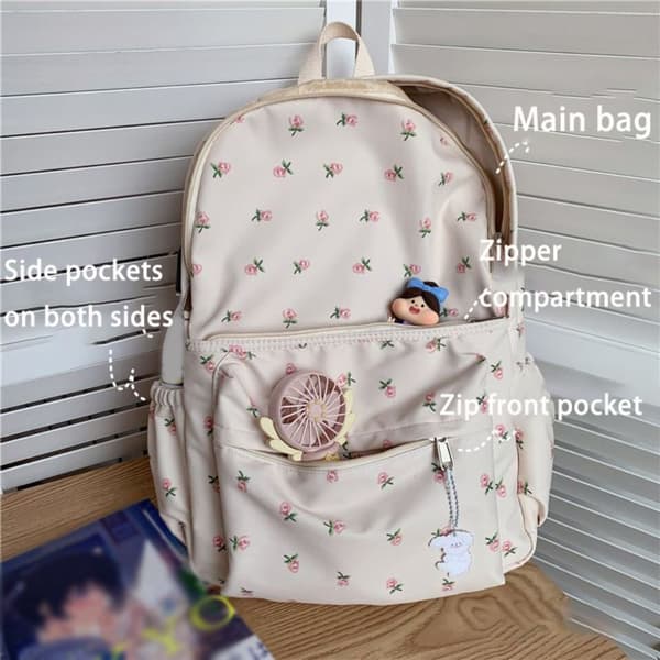 Printed Backpack School Bag Girl with Large Capacity Cool Student Backpack