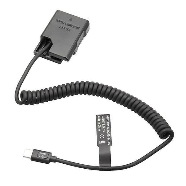 EL14 dummy-batteriadapter Type-C spiralkabel, kompatibel med D3100 D3500