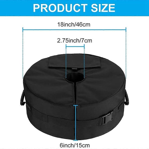 Umbrella Base Weight Bag, Round Patio Umbrella Base Removable Windproof Fixed Sandbag, For Beach Ga Black