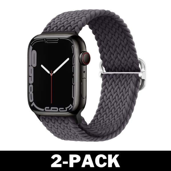 Punosranneke Apple Watch 38/40/41 mm tummanharmaa M 32 32 2-Pack