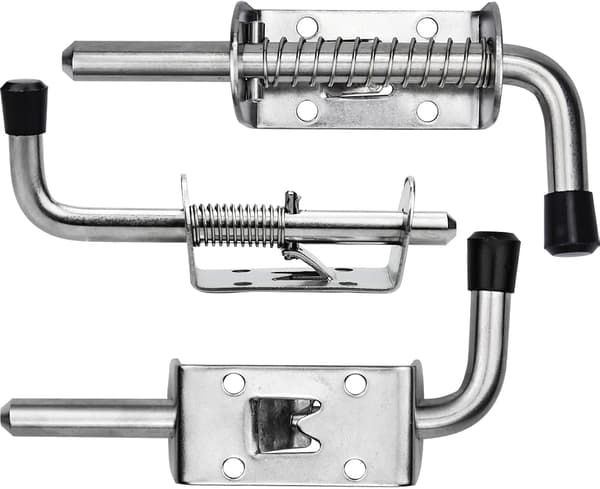 2 stk garasjeportbolt, fjærlås, stålfjærbolt 130 mm