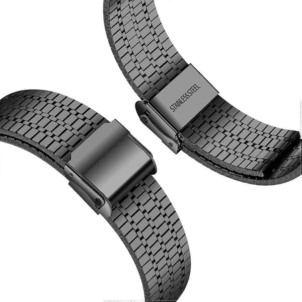 Til Samsung Galaxy Watch7 44mm 40mm Urrem 7-Perler Rustfrit Stål Armbånd - Sort