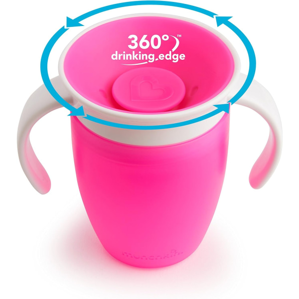 2025 Ny Miracle 360 ​​° Lär-Mugg - Rosa - 207 ml