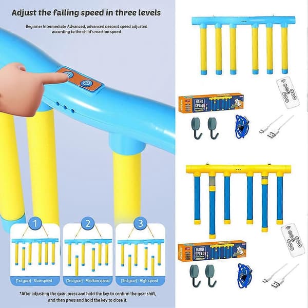 2025 Reflex Challenge Game - Hand-Eye Coordination & Reaction Training Toy, Justerbar Hastighet Drop Stick & Hand Speed Challenge_Super Present