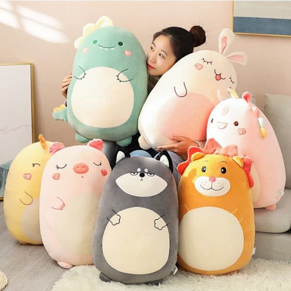 60 cm Squishmallows – Kawaii blød dyrepude, dinosaur