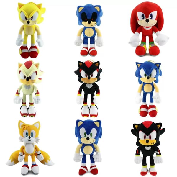 Super Sonic Ny Plyschleksak Barnpresent 3D Blå 3D blue 30cm