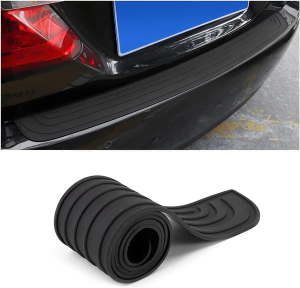 Rear Bumper Protector, 104 cm x 9 cm Rubber Trunk Protector, Fits Most Car Exterior Accessories (Black)