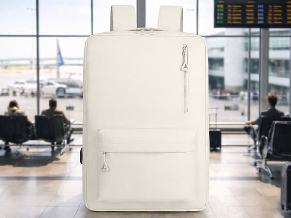 Backpack with laptop compartment and USB port 18–20 L white 45x30x16 cm Vit white