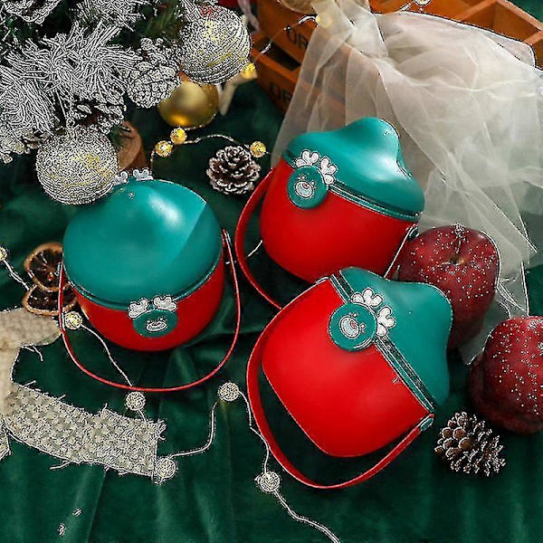 Julklappsask i plast, Äppelpresentask för julafton - Juldekoration (1 st, röd)