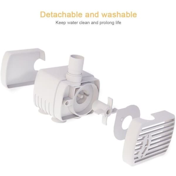 Submersible Water Pump for Pets, 5V 1A Ultra-Quiet Low Power Consumption, Adjustable Water Flow (Anti-Dry Boiling, with Light)